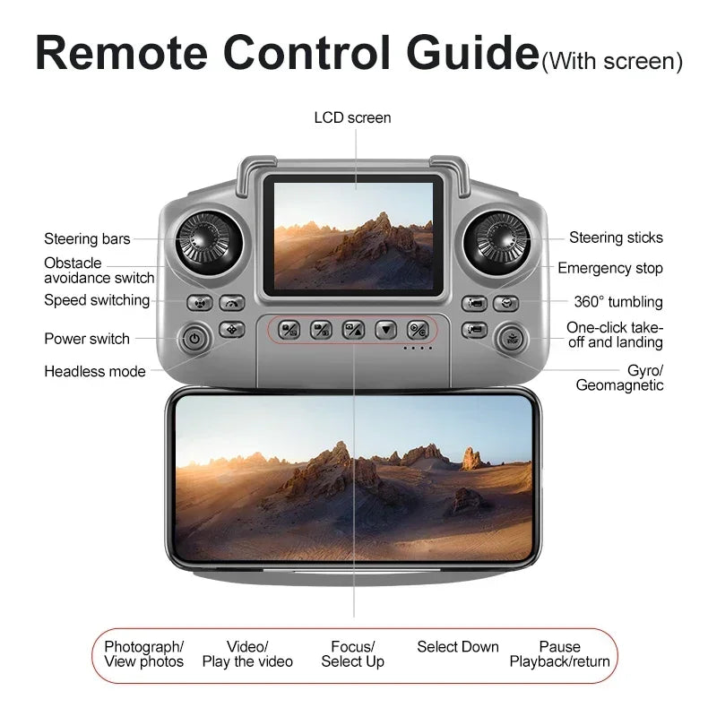 Drone Lenovo D18 8K HD Double Caméra Photographie Aérienne Évitement d'Obstacles Moteur Sans Balais 5G WIFI GPS Retour d'Écran RC Quadcopter
