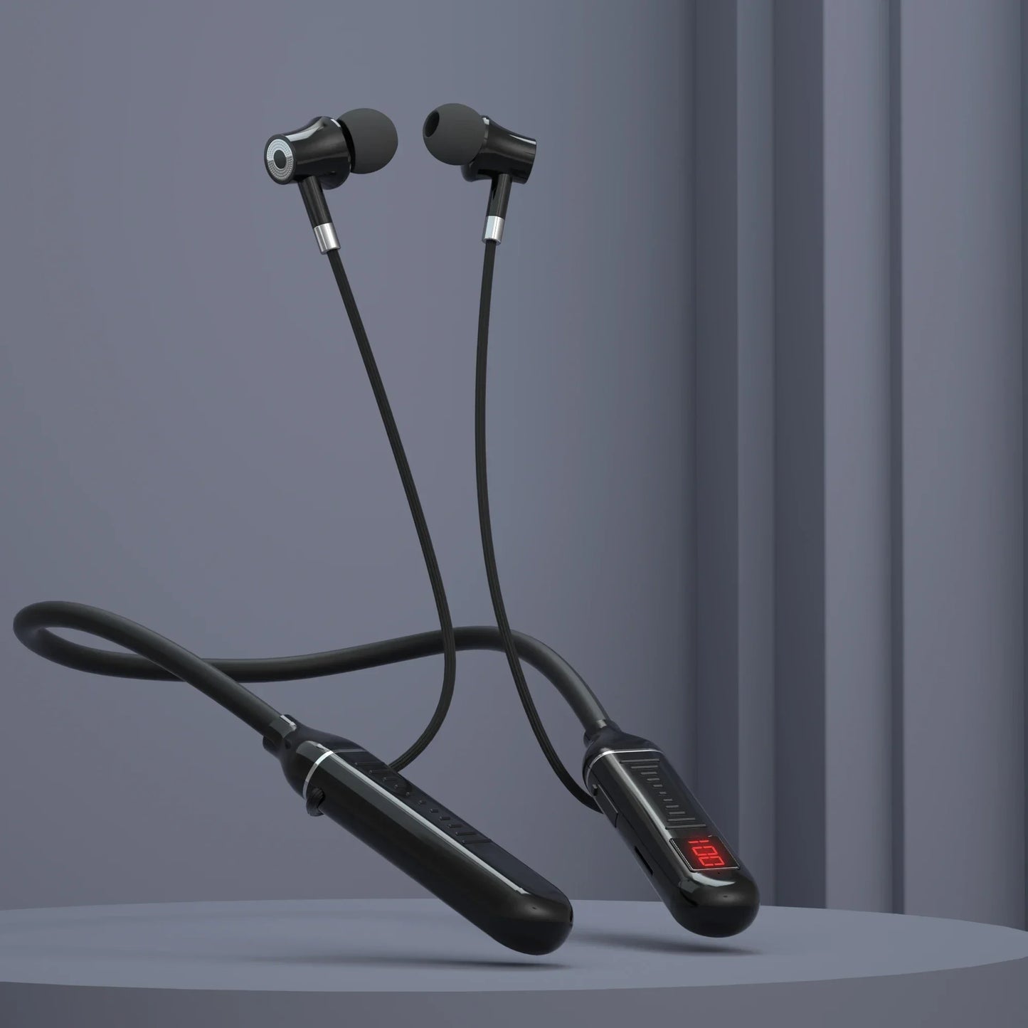 Kabellose Ohrhörer 5.3 Nackenbügel-Kopfhörer Gaming LED-Display Stereo Sport-Headset Halterung Wasserdichte Magnetische Ohrhörer