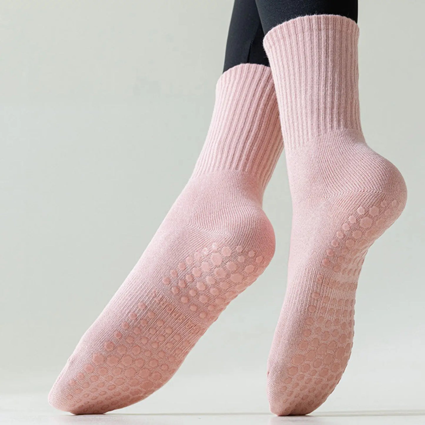 RMSWEETYIL 2 Paar Pilates Yoga Socken mit Noppen für Damen, rutschfeste Griffsocken für Tanz, Ballett, rutschfeste Übungs-Klebesocken für Damen