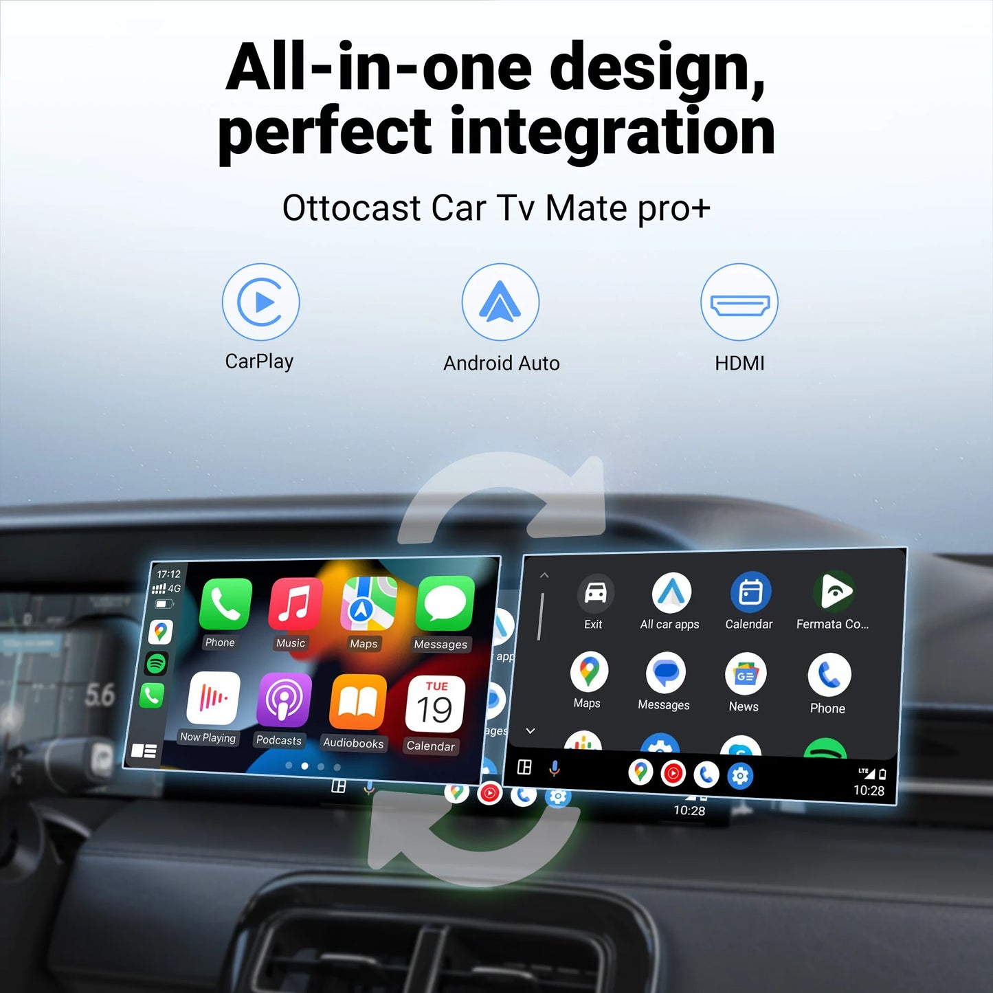Ottocast Car TV Mate Pro Max Wireless CarPlay Android Auto Adapter für Fire Google TV Stick Konverter für OEM Wired CarPlay Car