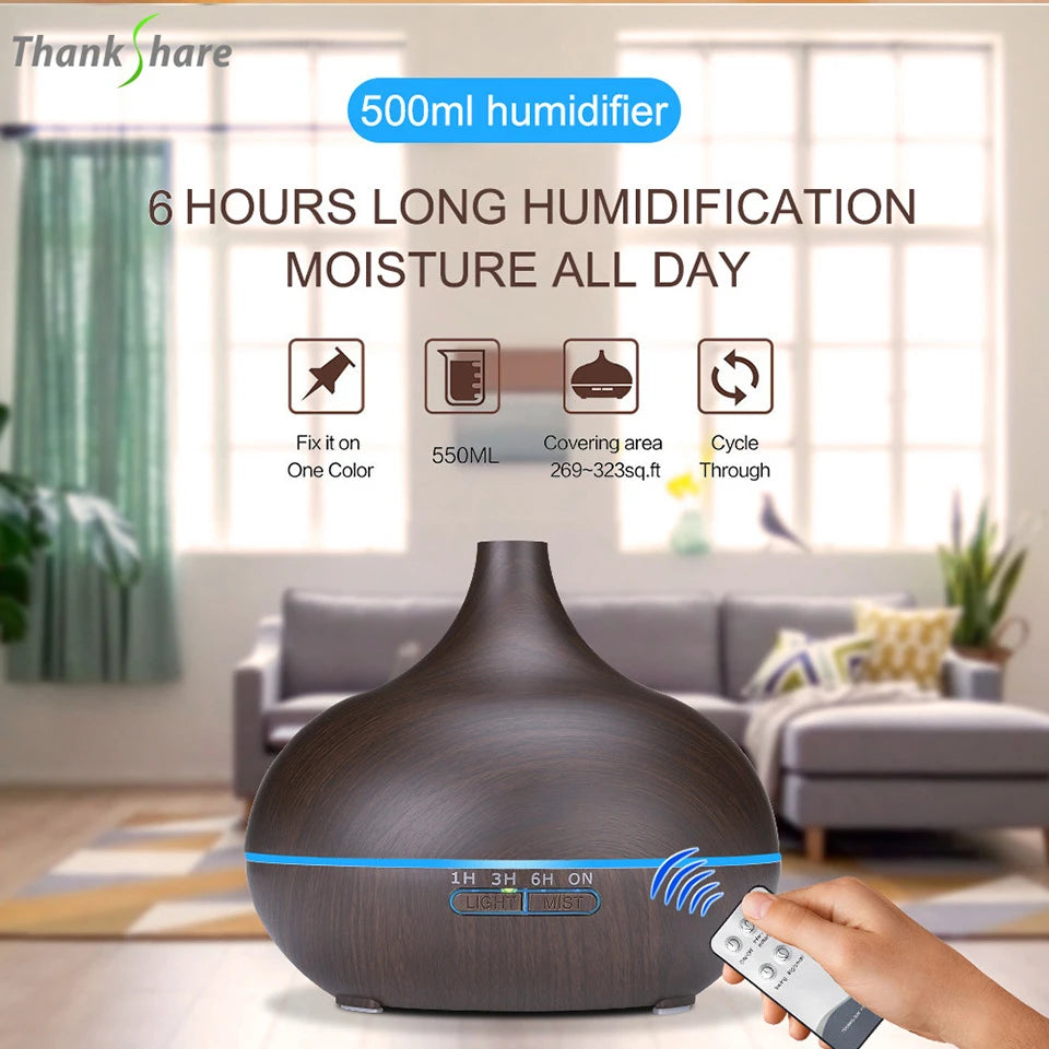 Aroma-Diffusor Ätherisches Öl Aromatherapie Ultraschall-Luftbefeuchter Automatische Fernbedienung Luftbefeuchter 300 500 1000ml