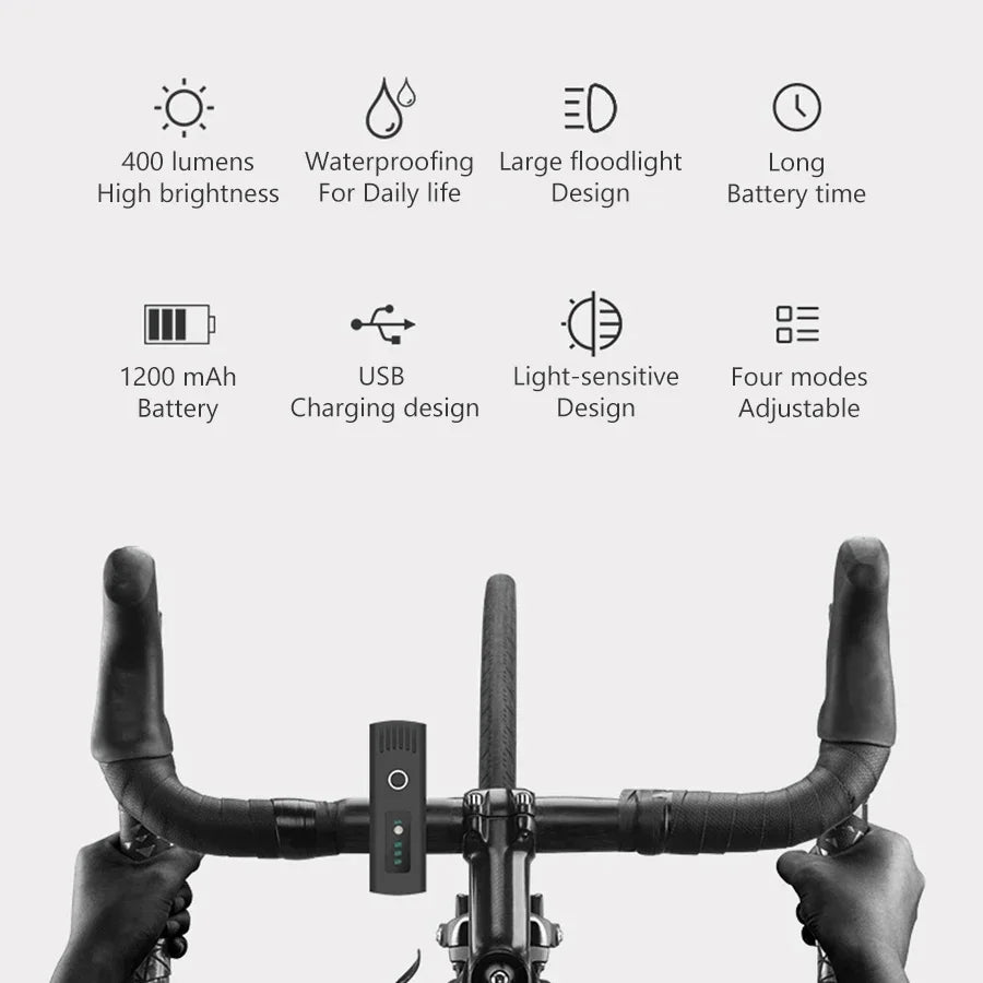 1000LM Bicycle Led Front Light LED USB Rechargeable Smart Sensor Rear Light Waterproof Bright Flashlight Safety Cycling Lights