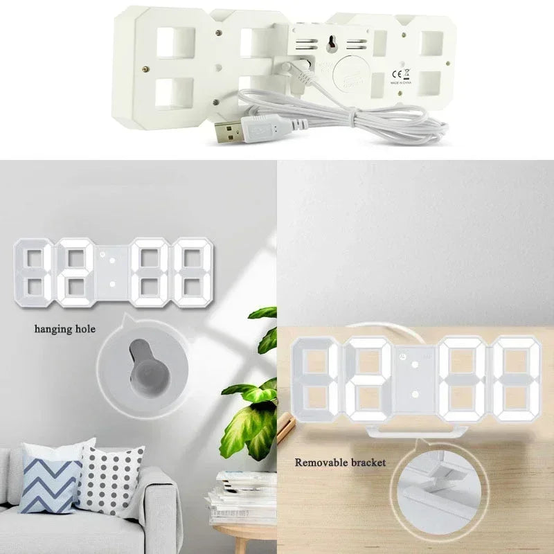 Produkte kaufen Uhr 3D LED Digital Wecker Wanduhr Zeit/Datum/Temperatur für Zuhause/Küche/Büro Uhren Deko Garten