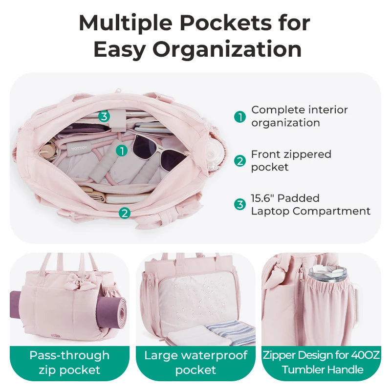 Grand sac fourre-tout grande capacité BAGSMART pour femmes, sac à main polyvalent pour les trajets quotidiens, sacoche bandoulière avec plusieurs poches, sac de sport