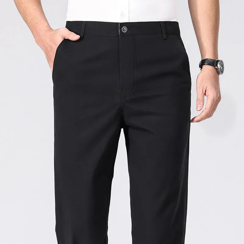 Pantalon Chino Homme Décontracté habillé, Pantalon de Travail Printemps Été Automne, Léger et Confortable avec Poches