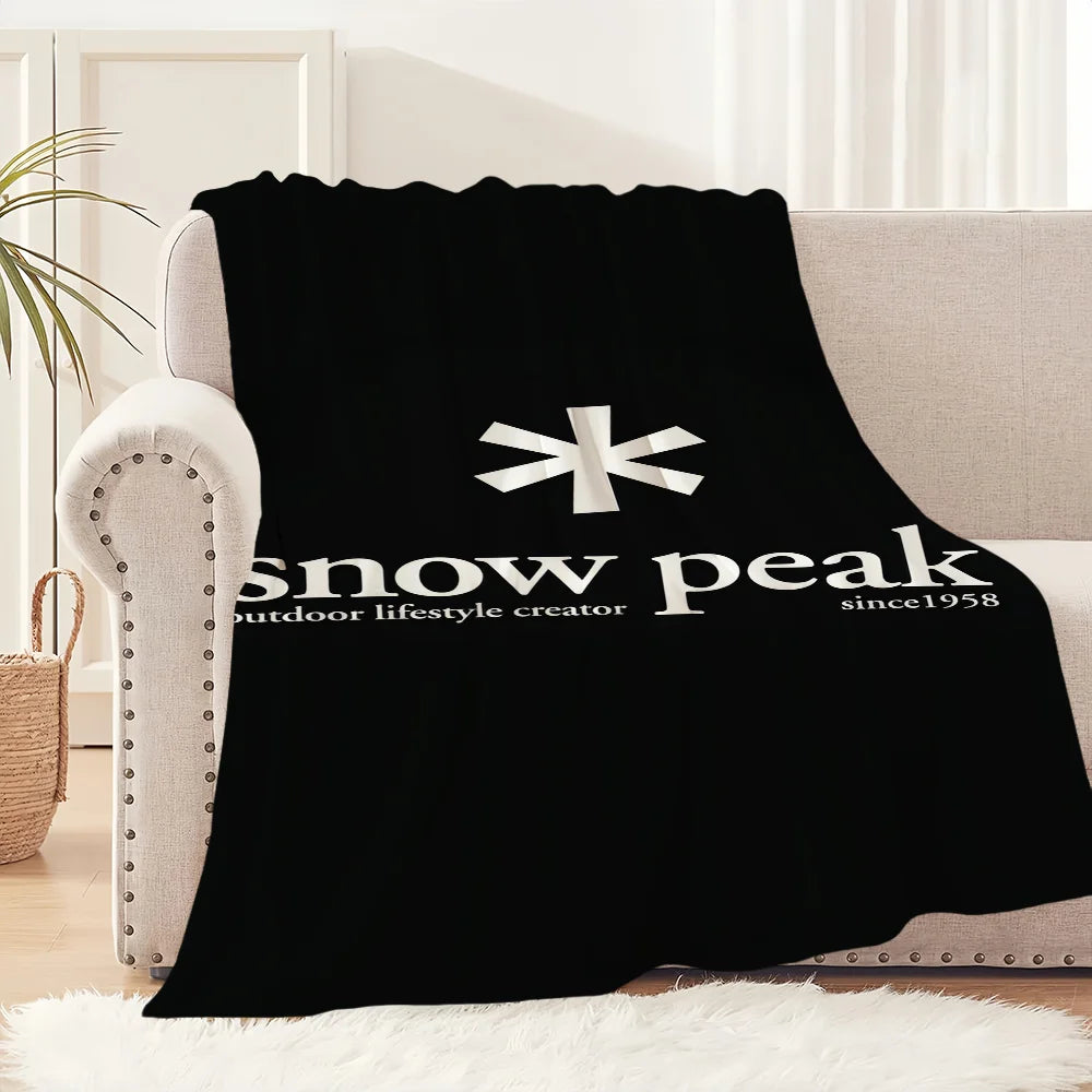 Mode Plein Air S-Snow Peak Logo Couverture Douce Peluche Canapé Sieste Tapis pour Salon Chambre Chaude Anniversaire Cadeaux Maison Voyage Enfant