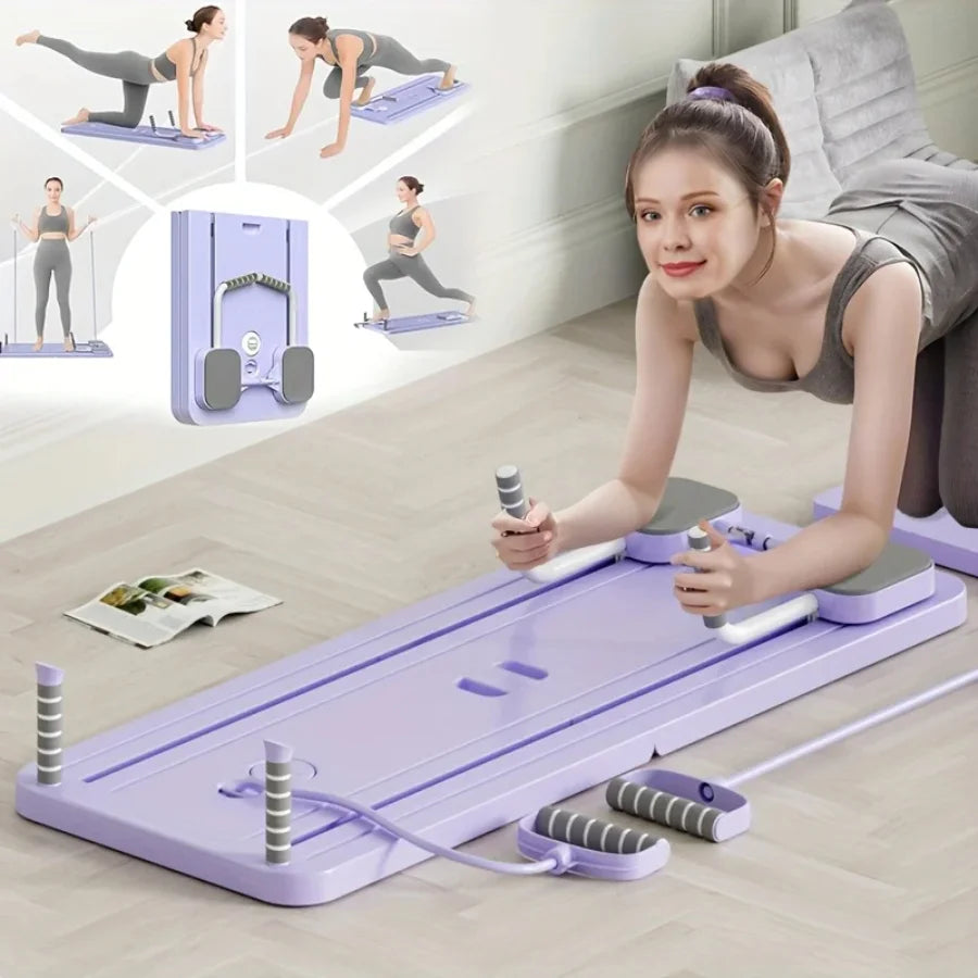 Planche d'exercice abdominale, planche de fitness, tonificateur de jambes et de bras, ensemble de Pilates multifonctionnel, équipement de fitness pour la maison
