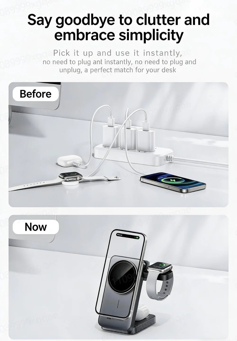 4 IN 1 Faltbares magnetisches kabelloses Ladegerät Qi Schnellladung für Magsafe iPhone 17 16 15 14 Watch Earbuds AirPods Pro iWatch