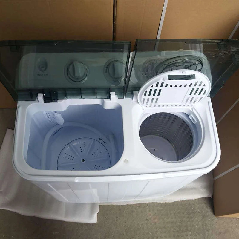 2-in-1 tragbare, halbautomatische Waschmaschine mit Schleuderfunktion, tragbare Waschmaschine mit Ablaufpumpe
