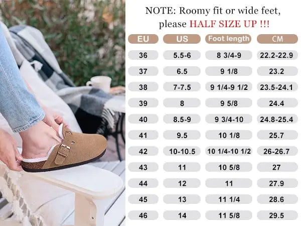 KIDMI Wildleder-Clogs für Damen Herren Pantoletten Korkfußbett Sandalen mit Fußgewölbestütze Modische rutschfeste Outdoor-Strandschuhe Hausschuhe