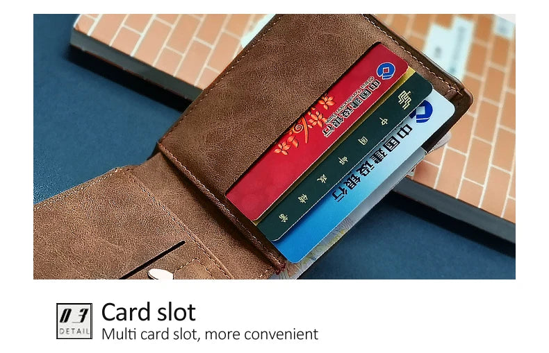 Nouveau Portefeuille Homme en Cuir PU Tendance 2022 avec Compartiment Monnaie Zippé Petit Porte-monnaie Slim Dollar Nouveau Design Portefeuille