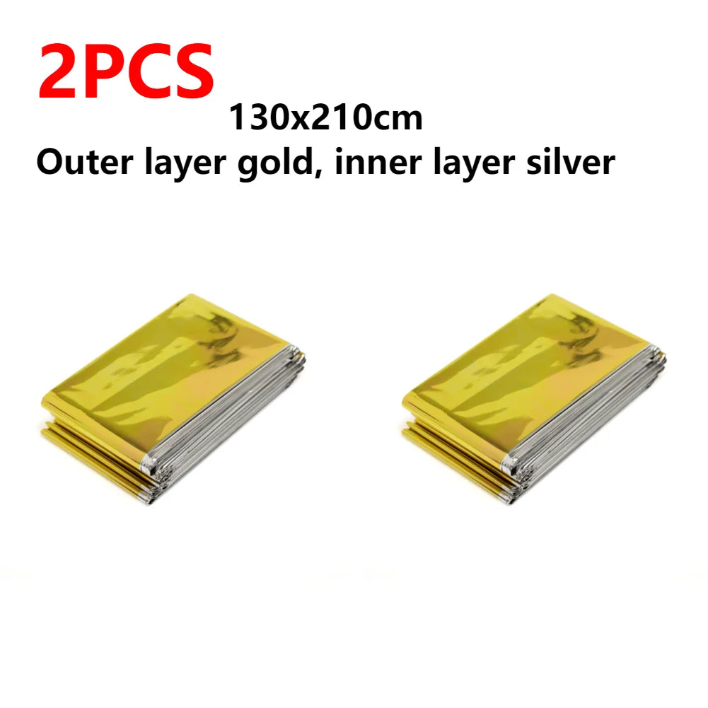 1-5PCS Emergency Thermal Blanket Waterproof Windproof Blankets for Outdoor Survive First Aid Blanket Foil Thermal Rescue Blanket