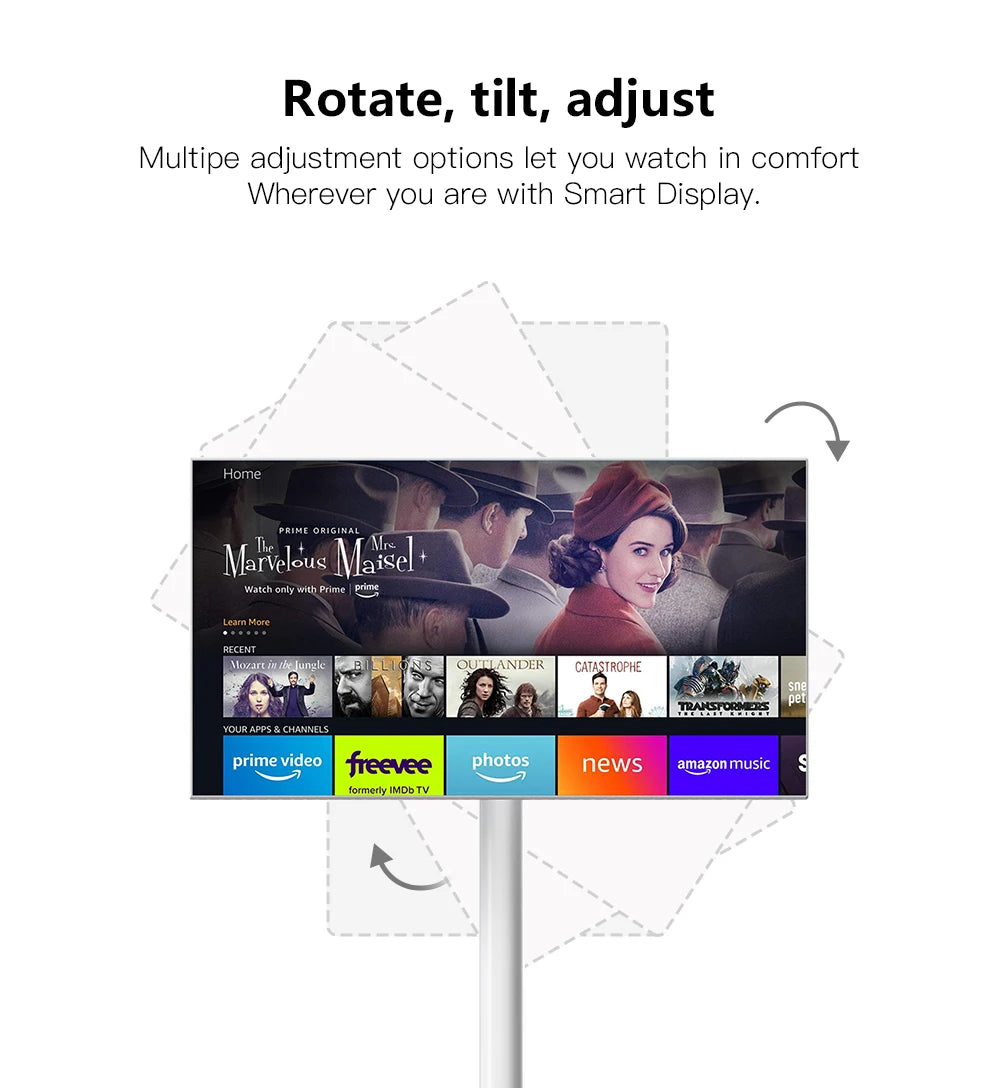 Android Tablet Smart Television in Cell Touch 21,5 Zoll LCD-Bildschirm Beweglicher kabelloser rollbarer Smart TV mit 5 Stunden Akkulaufzeit