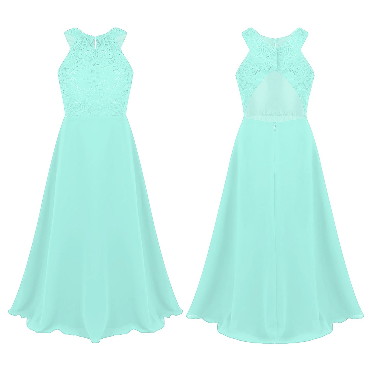 Robe de demoiselle d'honneur en mousseline florale avec découpe au dos pour enfants, tenue de fête d'anniversaire ou de mariage pour filles