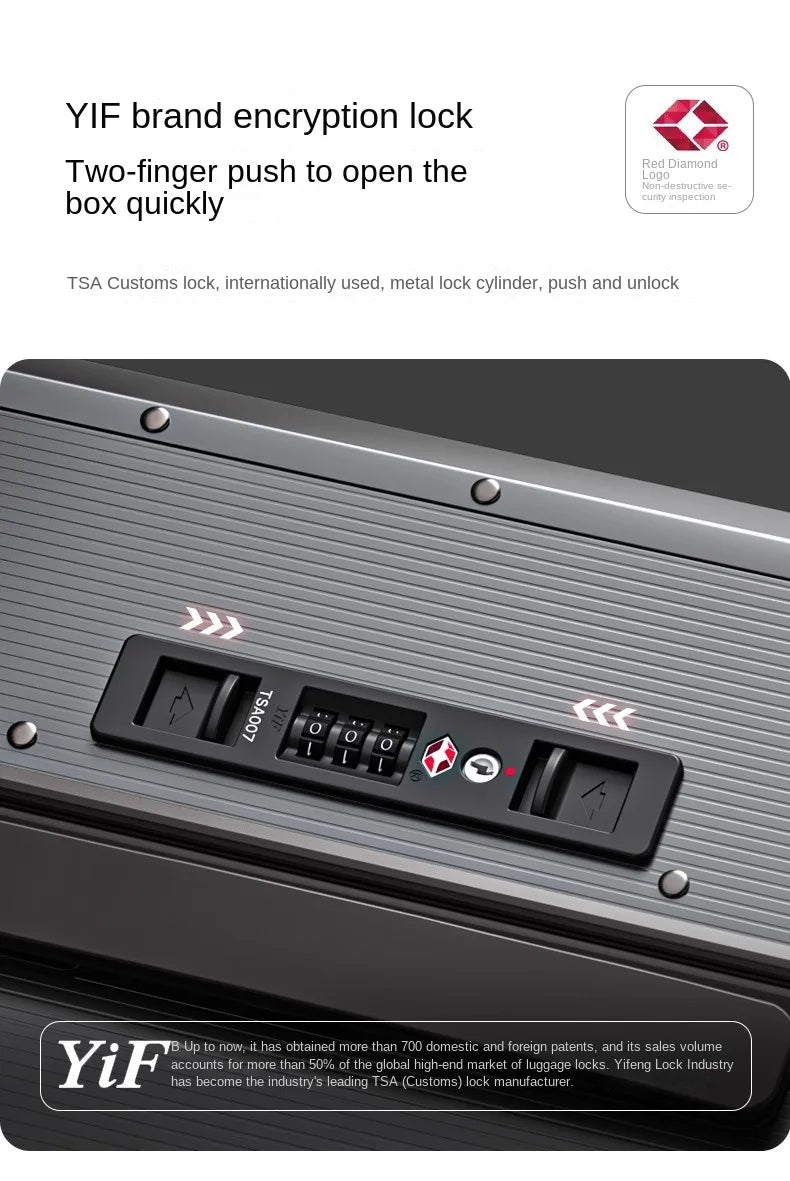 20/24 inch All aluminum-magnesium alloy Travel Suitcase Carry-On Luggage Trolley Case With Wheels Business Boarding Box