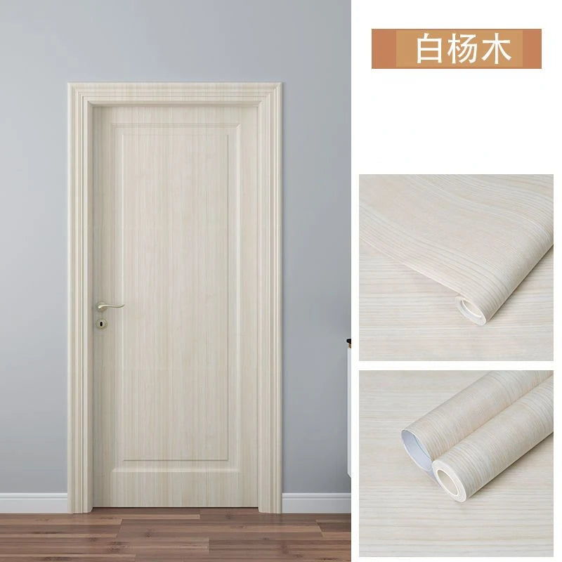90CM Width Wood Grain PVC Wallpaper for Door Wardrobe Cupboard Table Furniture Waterproof Self Adhesive Stickers Home Decor Film