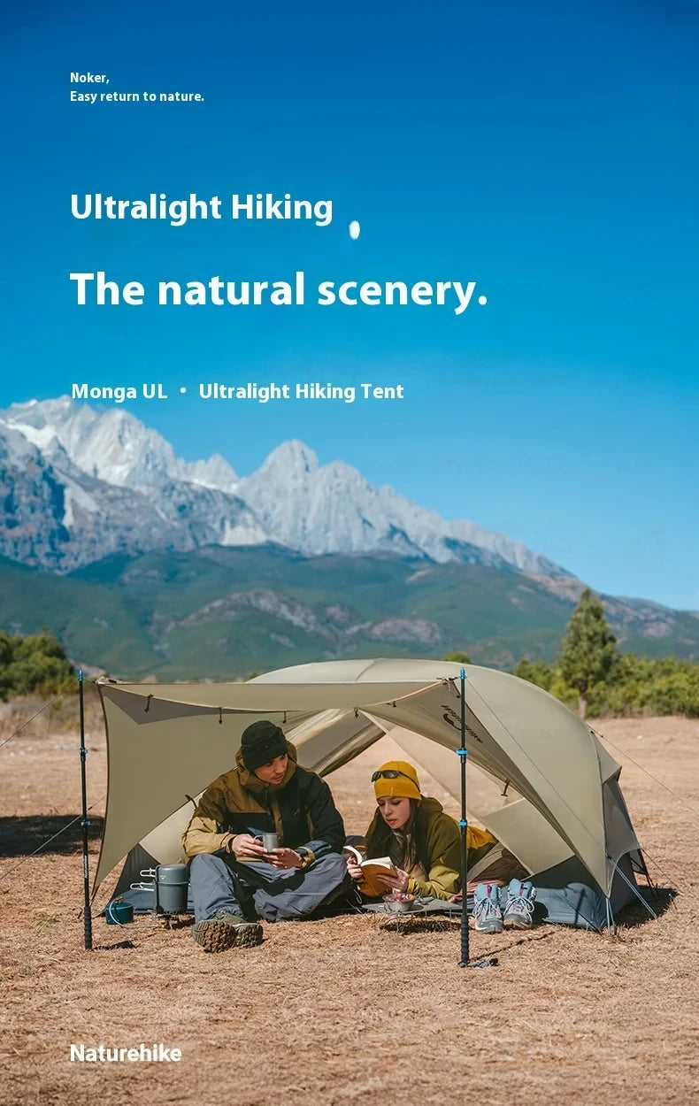 Naturehike Mongar UL BASE PRO 123 People Tent Trekking Backpacking Shelter Tent 20D Nylon Waterproof Ultralight Outdoor Camping