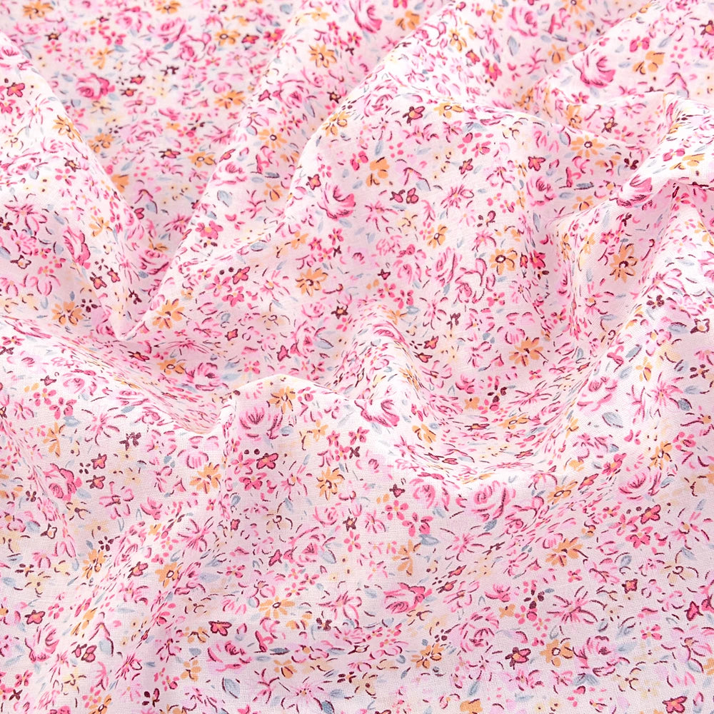 Schöner frischer rot bedruckter Stoff mit Blumenmustern, dünner Stoff aus 100 % Baumwolle, Patchwork für DIY-Bastelarbeiten, Heimtextilien, Meterware