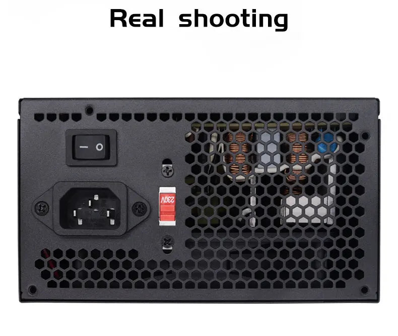 Unité d'alimentation PC 700W Noir Gaming Silencieux Ventilateur 120mm ATX 24 broches 12V pour ordinateur de bureau BTC