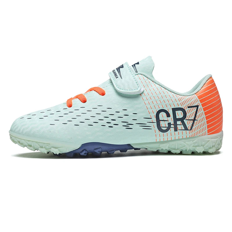 Nouvelles Chaussures de football pour enfants, Chaussures d'entraînement de football d'extérieur pour garçons et filles, Crampons de football à scratch, Baskets de futsal 28-39