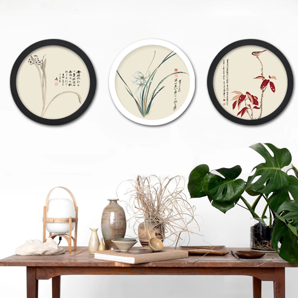Runder Fotorahmen DIY Holz Wandmontage Hängender Bilderrahmen Hochzeitsgeschenk Wohnkultur Wandbild 6-12 Zoll