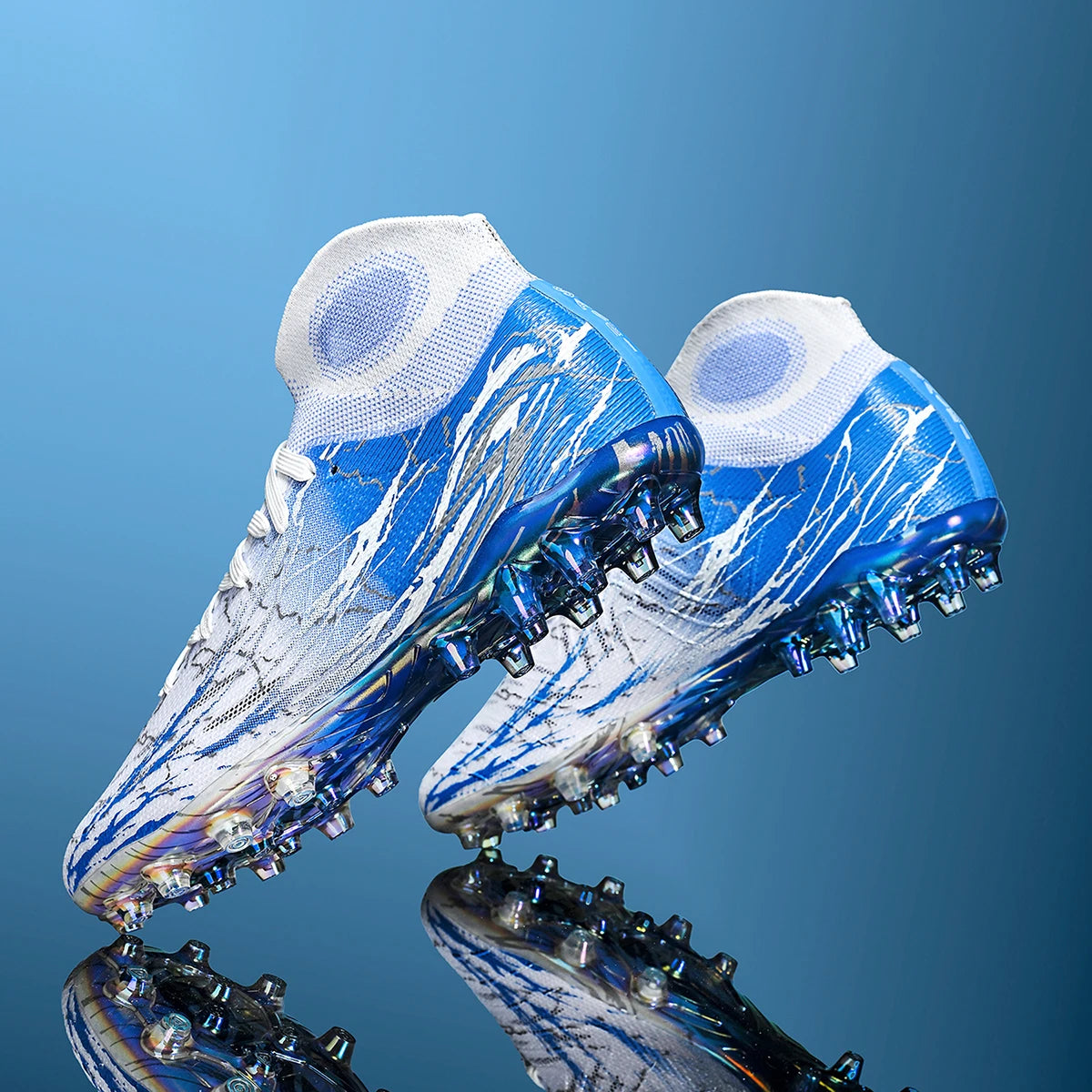 Chaussures de football montantes respirantes à semelle électroplaquéeLes crampons longs FG offrent une adhérence et une durabilité super puissantes