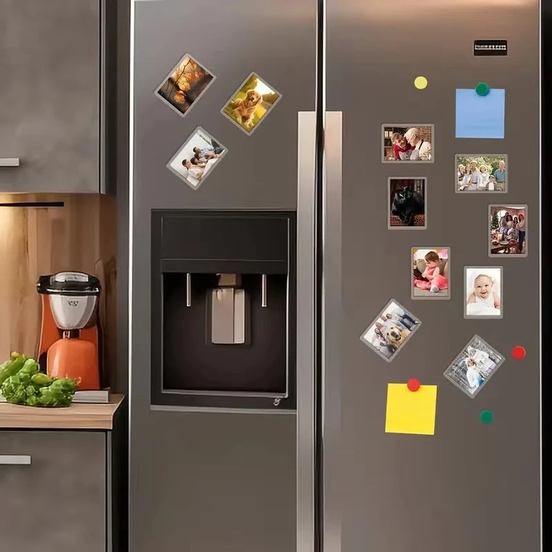 Small photo frame 12/20Pcs Blank Photo Frame Insert Fridge Magnets, Mini Magnetic Refrigerator Photo Picture Frames