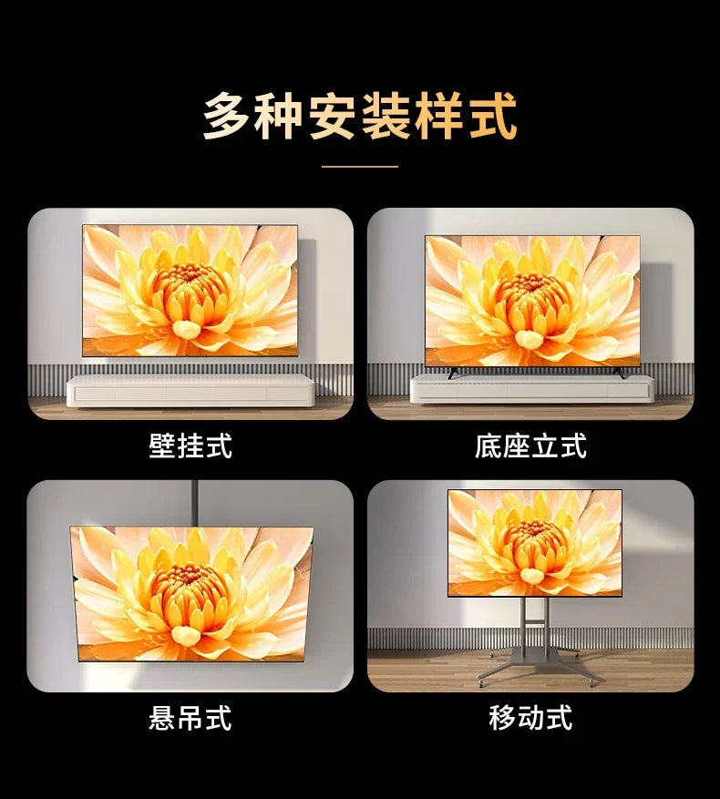 Téléviseur intelligent 4K HD ACL à réseau vocal pour la maison, de 45/65/70/75/85/100 pouces