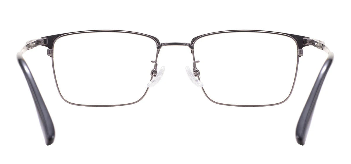 Monture de lunettes rectangulaires confortables en métal avec barre supérieure, pour hommes d'affaires, avec monture complète, pour verres correcteurs optiques