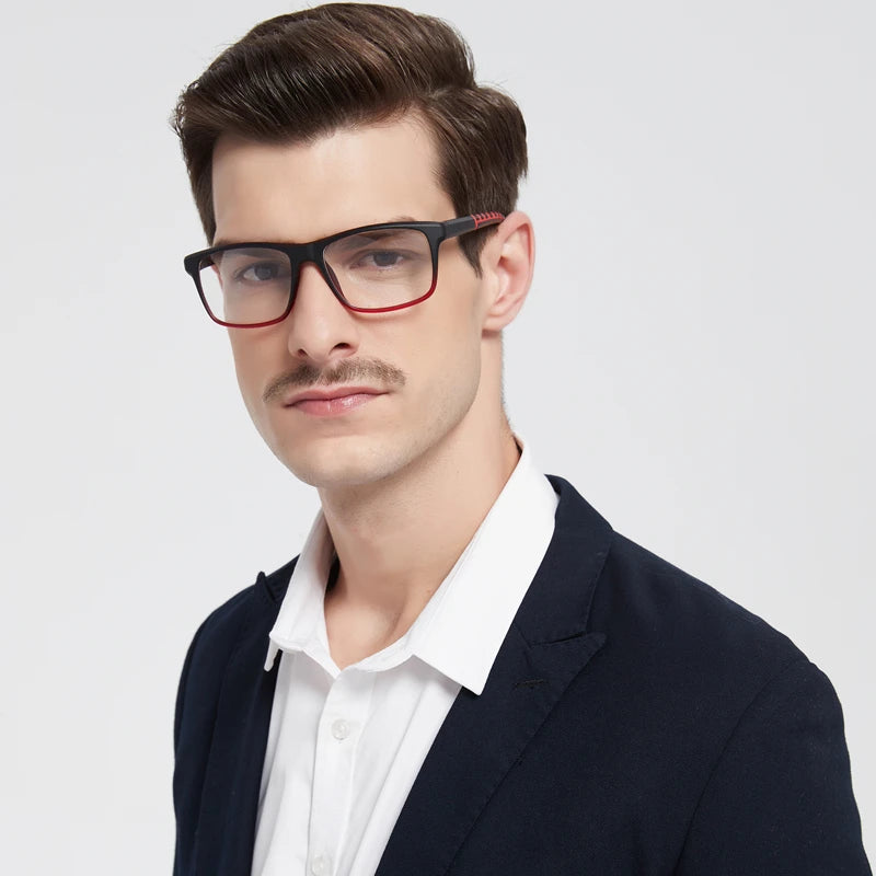 3-Pack Men's Blue Light Blocking Reading Glasses, Classic Square Frame Anti-Fatigue Computer Reader Eyeglasses