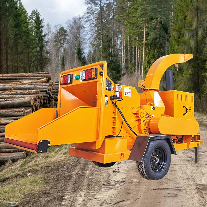 Broyeur de bois à moteur diesel Euro 5 à roues pour l'industrie agricole avec boîtes à outils, vente directe d'usine