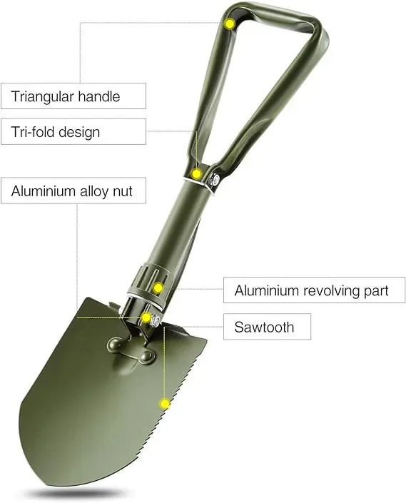 Multifunktions-Klappspaten, Sappeurspaten, großer militärgrüner Auto-Spaten, Outdoor-Schaufel für Wildgemüse