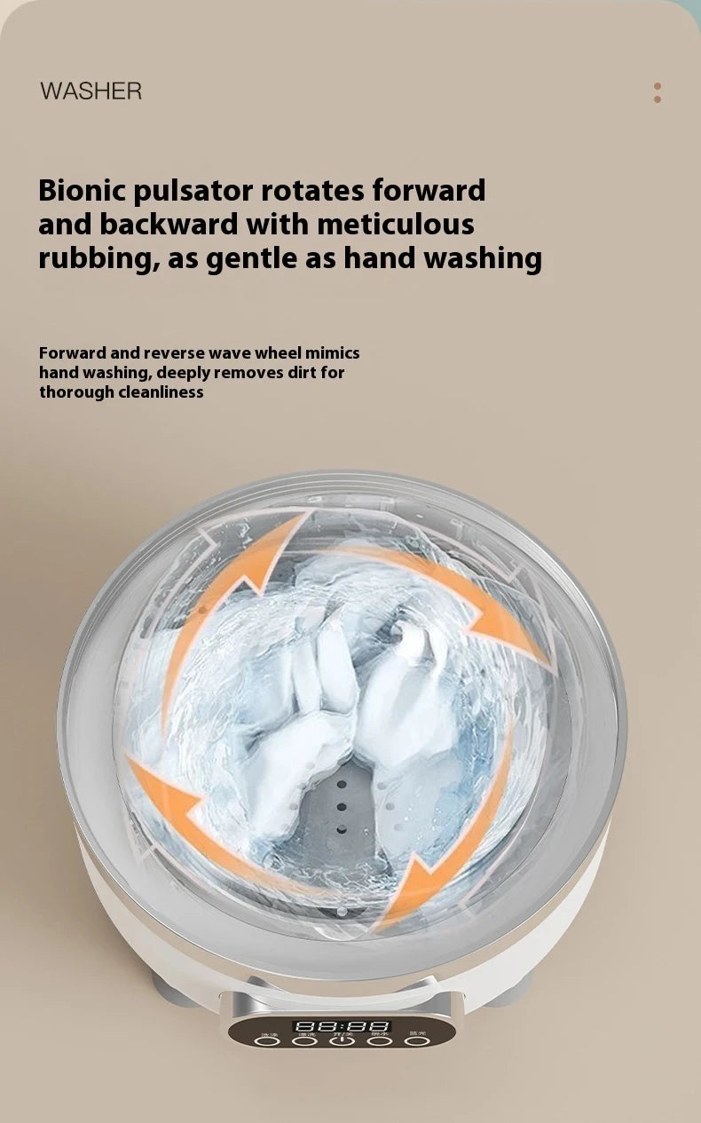 Mini turbo washing machine fully automatic small USB charging portable sock and underwear specific washing dehydrate machine