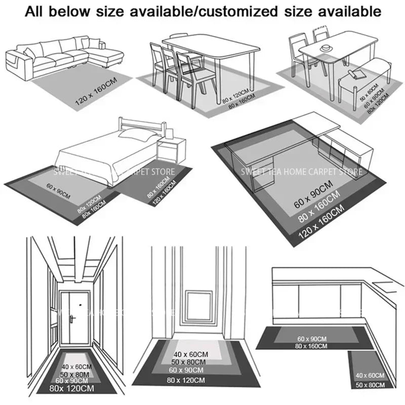 Moderner goldener Luxus-Teppich, große Wohnzimmerdekoration, Heimteppiche, rutschfeste Schlafzimmermatte, anpassbare Couchtisch-Lounge-Teppiche