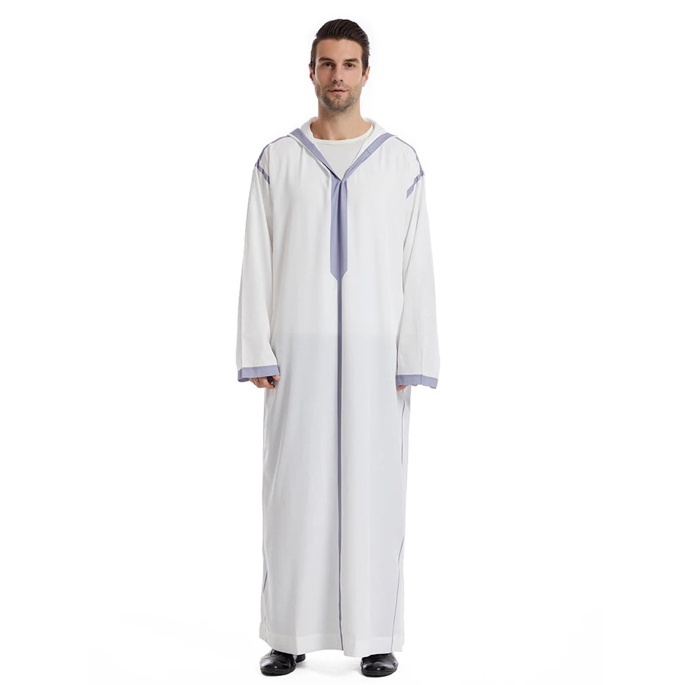 Islam Herren Kapuzen Maxikleid Jubba Thobe Saudi Arabisches Gewand Marokko Kaftan Dubai Türkei Abaya Muslimische Kleidung Ramadan Abayas Kleid