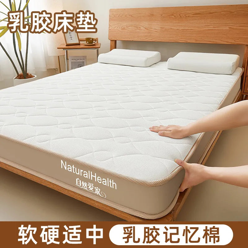 Naturlatexmatratze für Zuhause Schlafzimmer Tatami Memory-Baumwollauflage Gepolsterte Mietwohnung Einzelzimmer Studentenwohnheim Verdickt