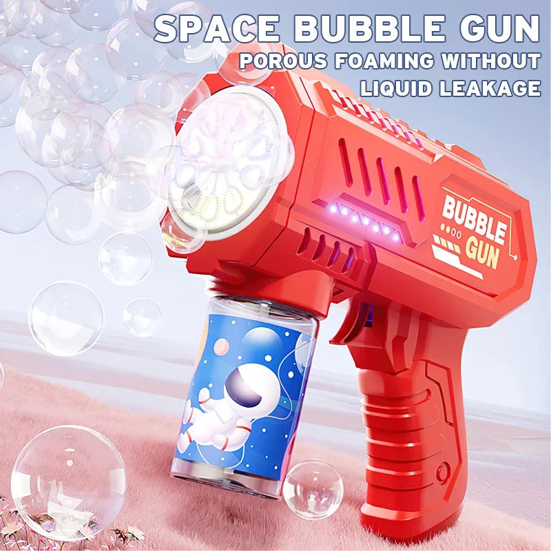 Vollautomatische Blasenpistole Raketen-Blasenmaschine Automatischer Gebläse mit Blasenflüssigkeit Spielzeug für Kinder Strand Outdoor-Blasengeschenke