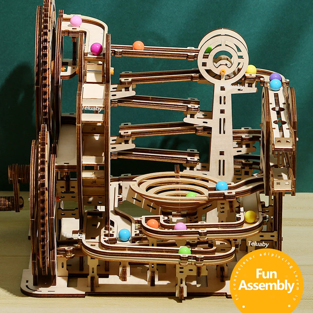 3D Holzpuzzle Murmelbahnen Mechanische Puzzles Selbstbau-Spielzeug STEAM Lernspielzeug Modellbausätze für Kinder und Erwachsene Geschenk