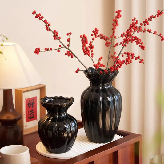 Ceramic Flower Vase Table Center Decoration Aesthetic Vase Hydroponic Plant Vases Desktop Ornament Home Decoration