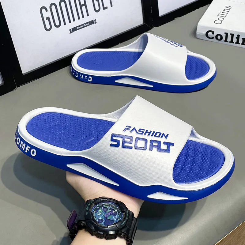 Fashion&Sports Herren Sommerslipper Rutschfeste PVC-Robuste Hausschuhe Outdoor-Strand-Flip-Flops für Herren Bequeme Hausschuhe