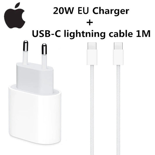 Original 20W USB-C Netzteil für iPhone 17 16 15 14 mini Pro Max Typ C Schnellladegerät für Apple Kabel für iPhone X 12 13 Plus