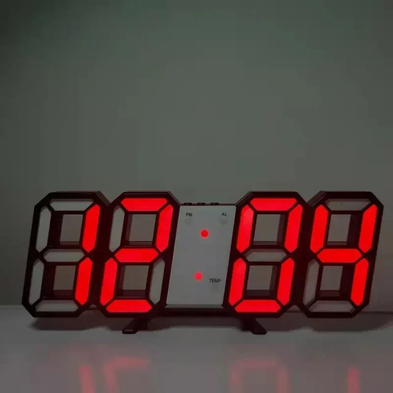 Produkte kaufen Uhr 3D LED Digital Wecker Wanduhr Zeit/Datum/Temperatur für Zuhause/Küche/Büro Uhren Deko Garten