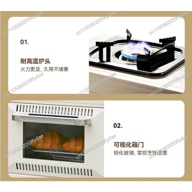 Cross-Border Outdoor Portable Gas Oven, Field Camping, Integrated Casserole, 25-30L Oven