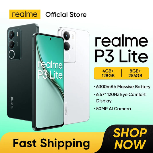 [Neu] realme P3 Lite Smartphone 6300mAh Akku 15W Ladung 6.67" 120Hz Display 50MP AI Kamera Octa-Core Prozessor NFC