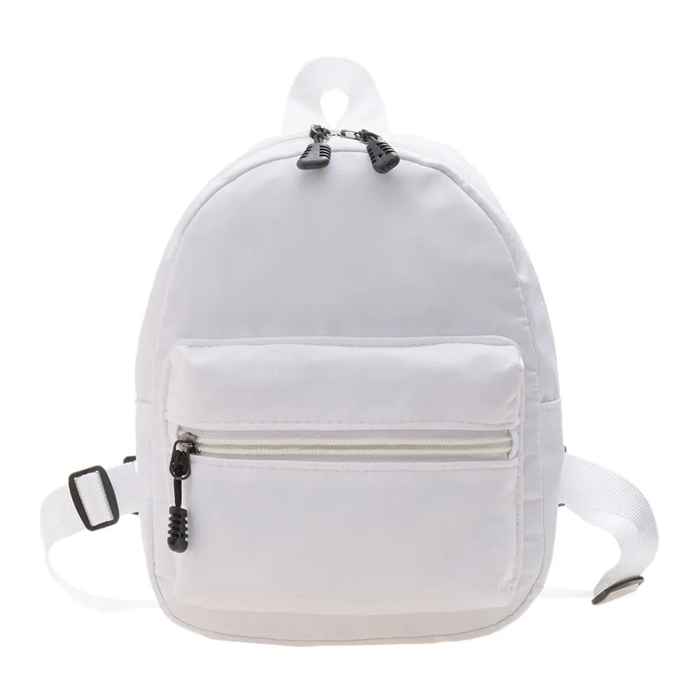 Fashion Uni-Farbe Rucksack Damen Nylon Ranzen Preppy Stil Mini-Rucksäcke