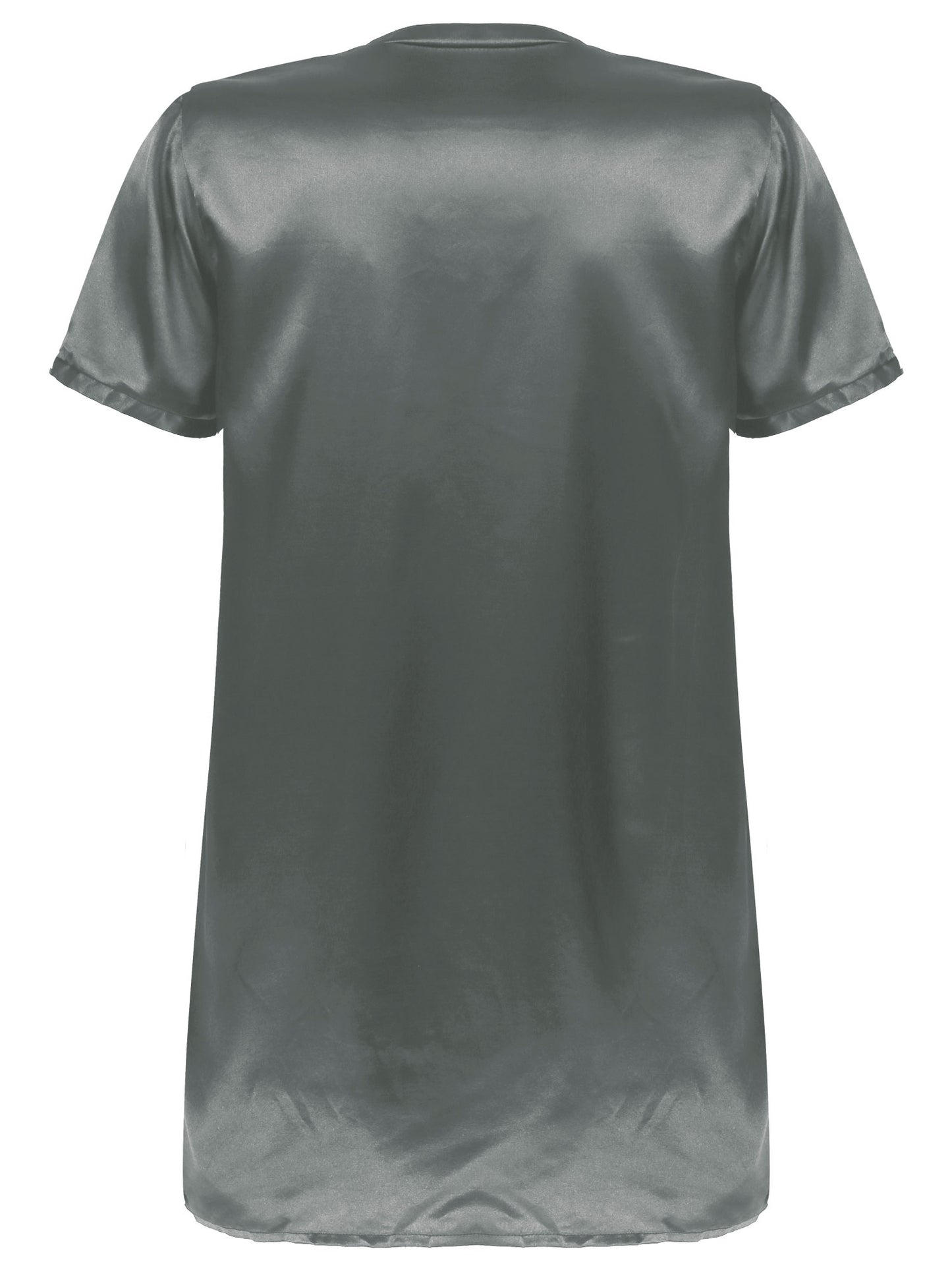 Damen Herren Seidensatin Pyjamas Schlafanzug Kurzarm Nachthemd Kimono Bademantel Schlafrock Morgenmantel Sommer Nachthemd Homewear