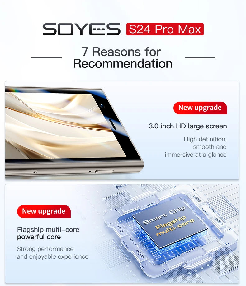 SOYES S24 Pro Max 4G Mini Phone - Android 3-inch Face Unlock Dual SIM Dual Standby | 2+16GB Memory 2400mAh Long Battery Life