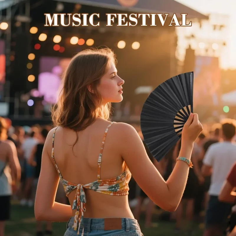 Large Rave Fan Folding Hand Fans for Line Dancing Big Clacking Clap Fans for Boots On The Ground Dance Party Decoration Festival