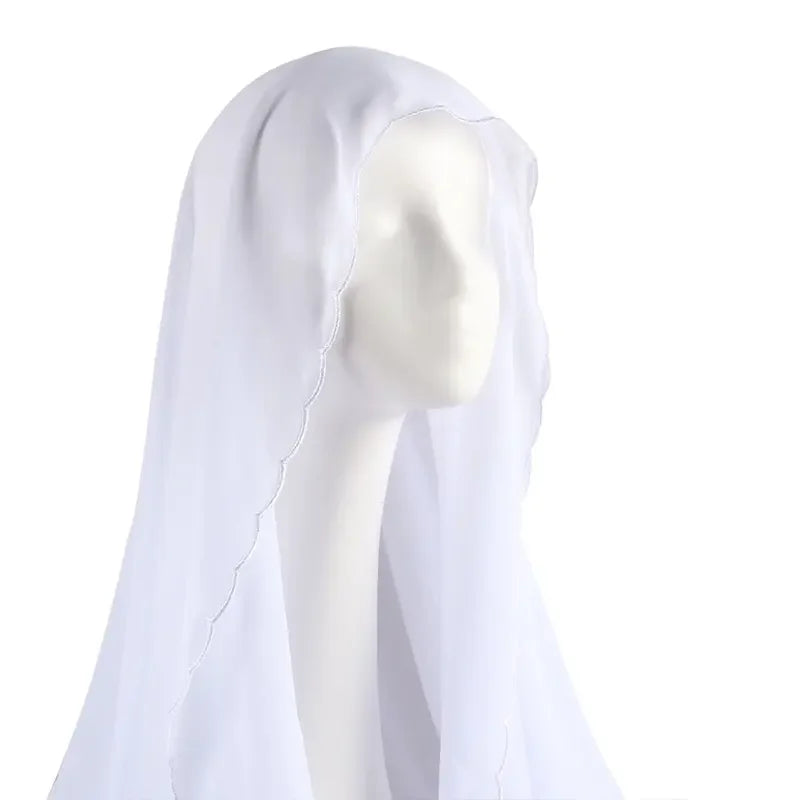 Châles Hijab en mousseline de soie pour femme, écharpe en dentelle, foulards unis, foulards pour femme, voile musulman 70*180cm