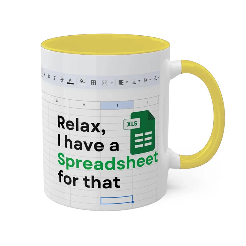 Kreativer tragbarer Excel-Muster-Keramikbecher für Zuhause, Büro, Schreibtisch, Kaffeebecher, Wasserbecher, lustiges Geschenk, 1 Stück